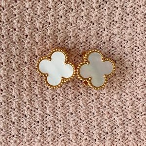 VCA van cleef mother of pearl alhambra earrings
